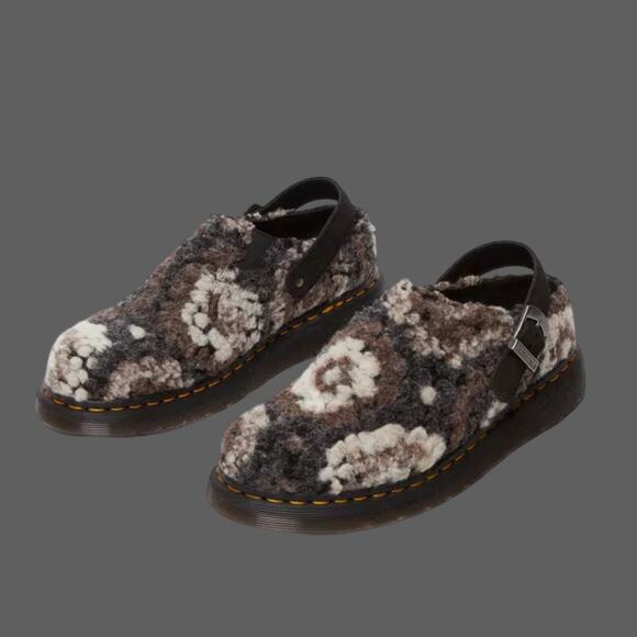 Dr. Martens Isham Crochet Wool Suede Mules in Black NWOB USM13 - Picture 1 of 8